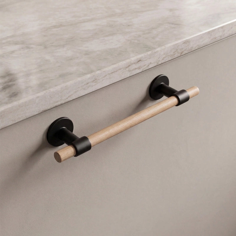 Handle Uniform 128c/c - Oak/Matt Black