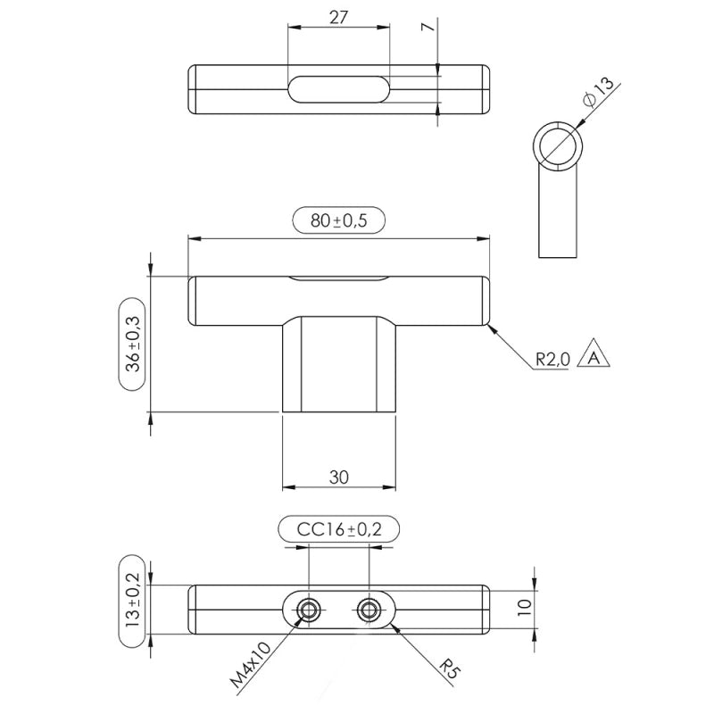 Knob T Join - Oak (373259-11)
