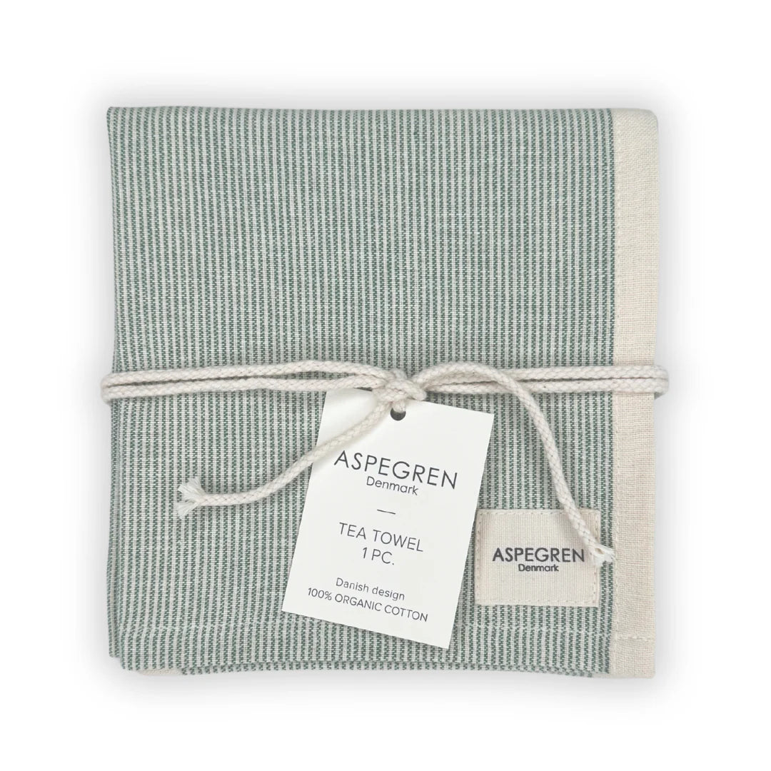 Viskustykki - Pinstripe - Spinach