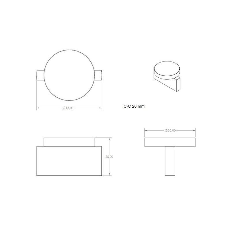 Knob A2.06 - Copper (104152)