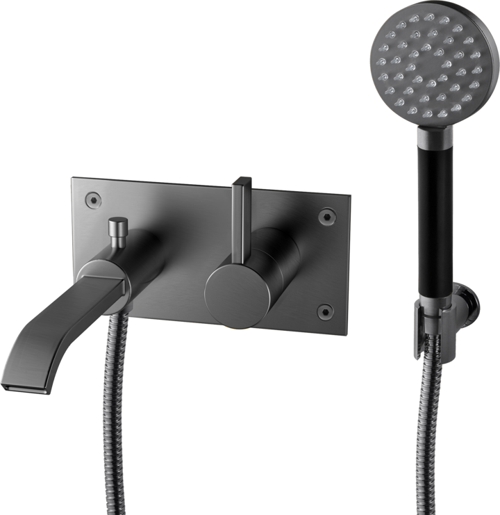 ARM036 Baðkarsblöndunartæki (innbyggt) - Brushed Black Chrome