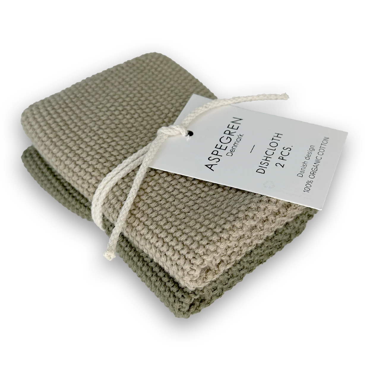 Borðtuskur - Knitted Solid - Olive 2 stk.
