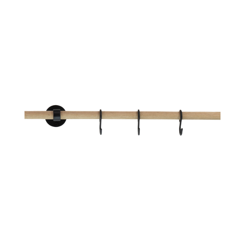 Hook Rail Aveny - Oak/Matt Black (947961-41)