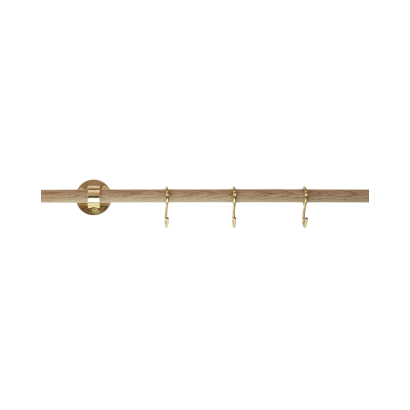 Hook Rail Aveny - Oak/Polished Brass (947962-41)