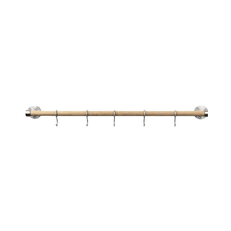 Hook Rail Aveny - Oak/Brushed Stainless Steel (947960-41)
