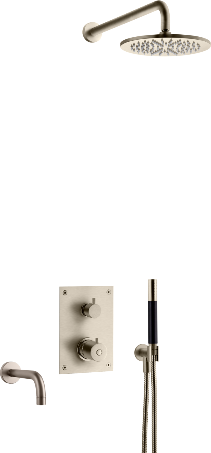 BOX7368 ED2 sturtutæki f/baðkar (innbyggt) - Brushed Nickel