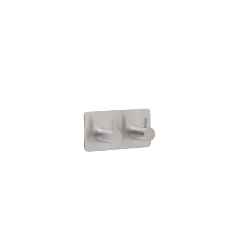 Base 220 2-Hook - Brushed Stainless Steel