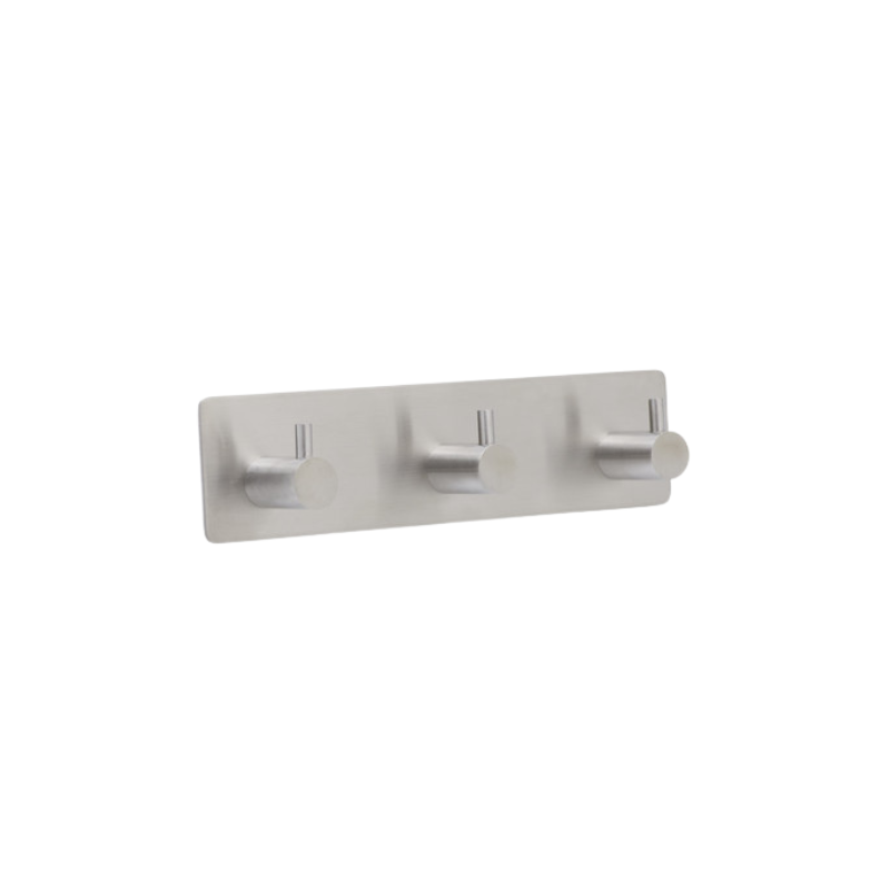 Base 220 3-Hook - Brushed Stainless Steel
