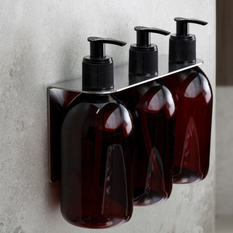 Base Þrefaldur Sápupumpuhaldari - Brushed Stainless Steel (606086-41)