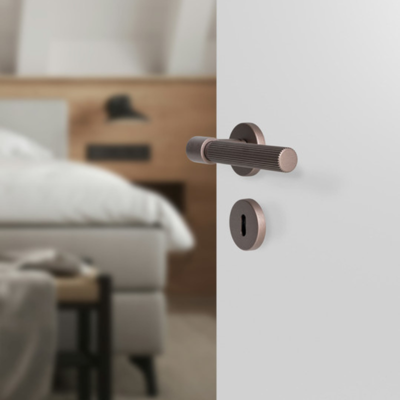 Doorhandle Helix 200 Stripe EUR - Dark Bronze (752014-41E)