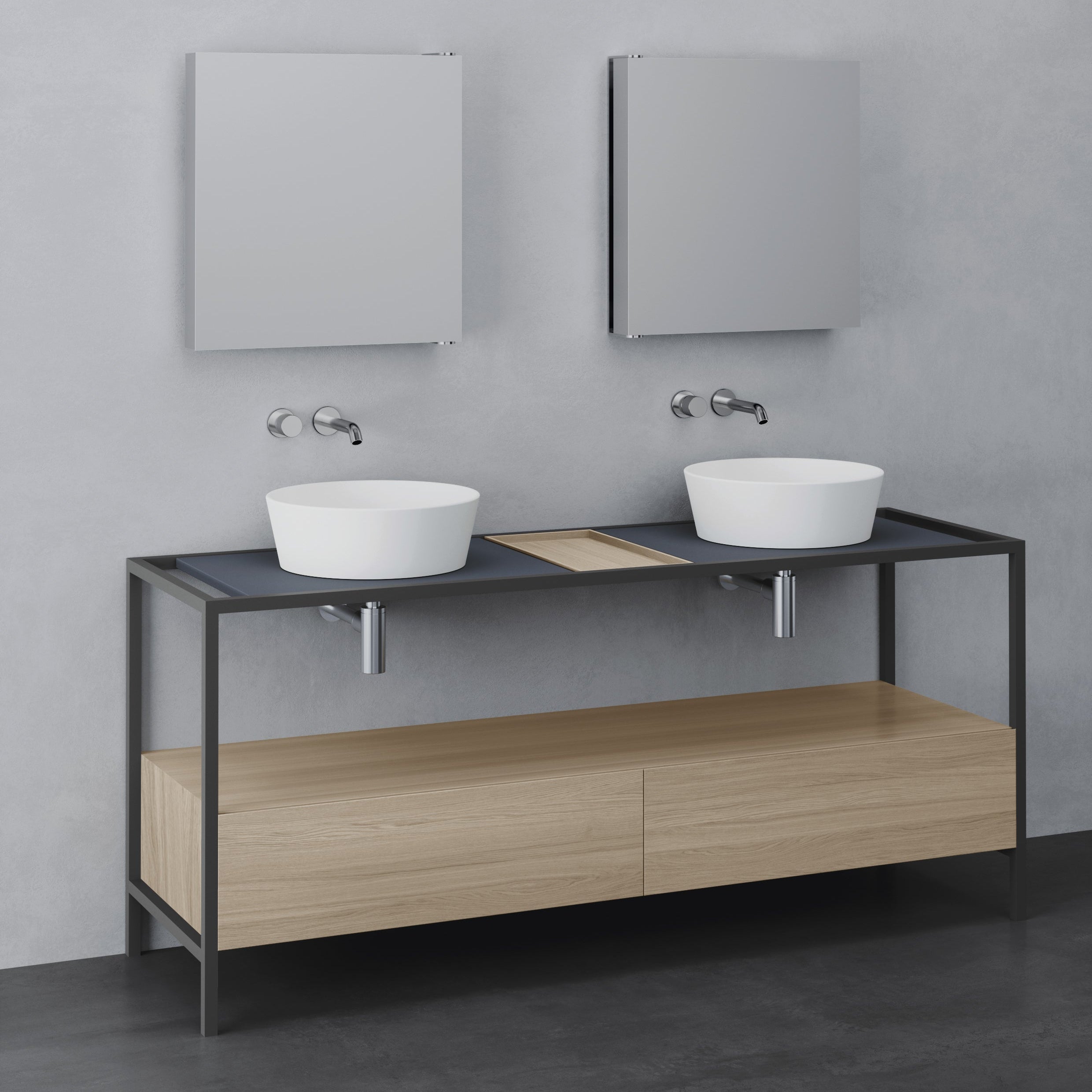 Azzurra Forma 43cm ofanáliggjandi baðvaskur - Coal - MA