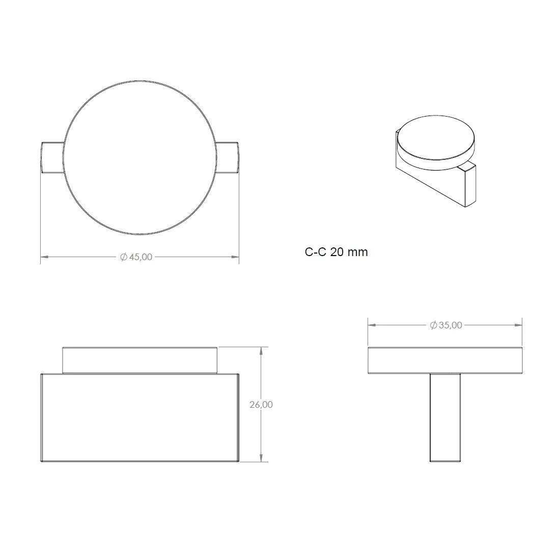 Knob A2.06 - Brass (104151)