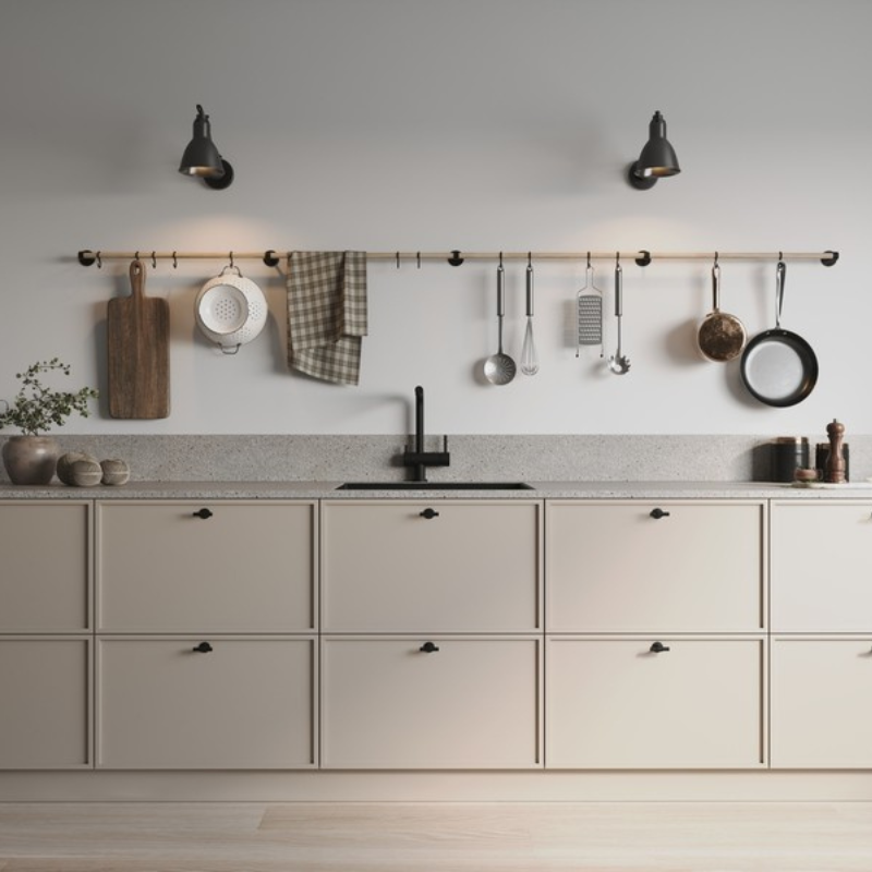 Hook Rail Aveny - Oak/Matt Black (947961-41)