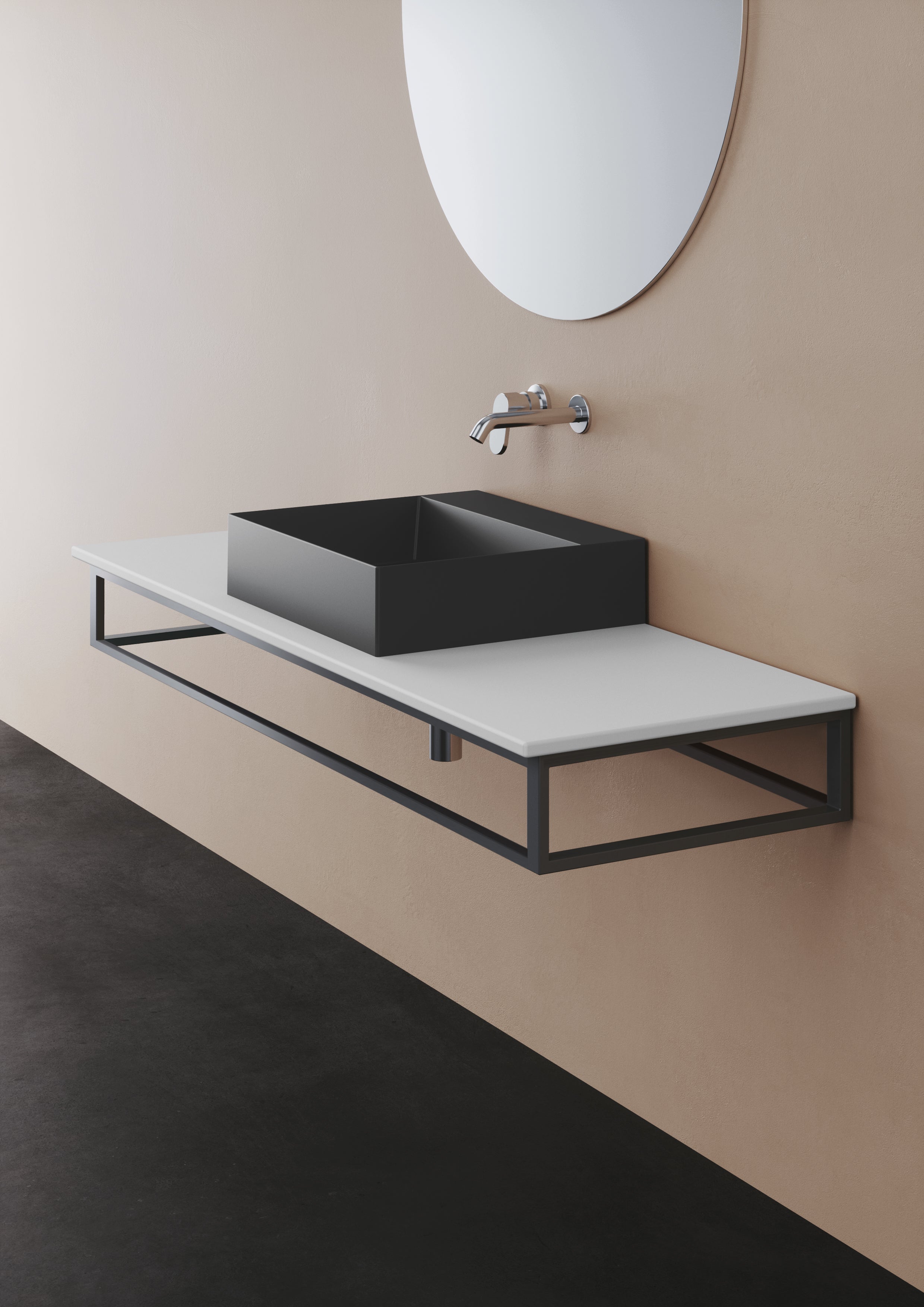 Azzura svartur baðvaskur á borði