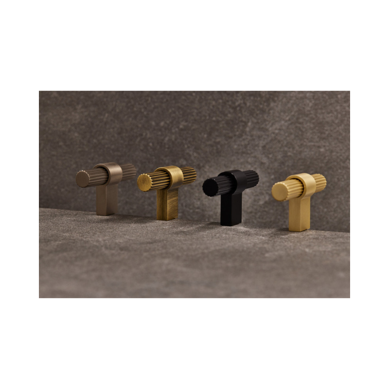 Knob T Helix Stripe - Brass (309212-11)