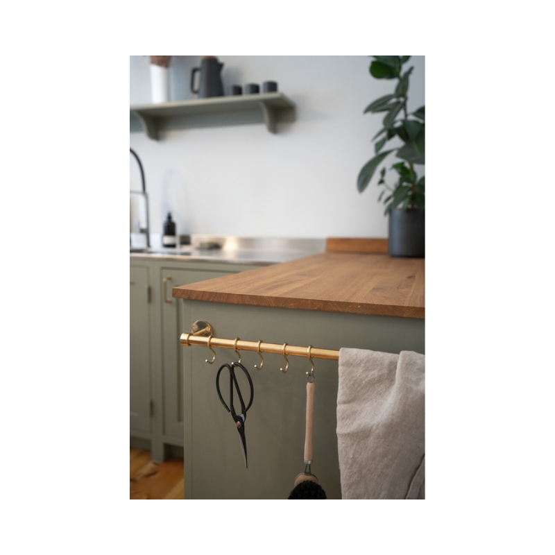 Aveny eldhússtöng m/krókum - Polished Brass sett (948001-41)