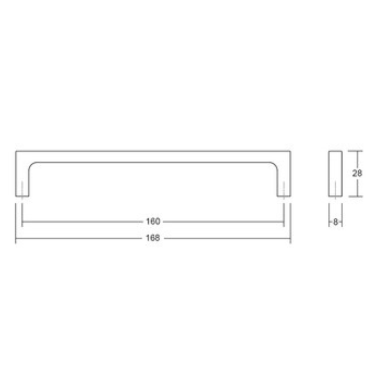 Handle Pura 160c/c - Stainless Steel