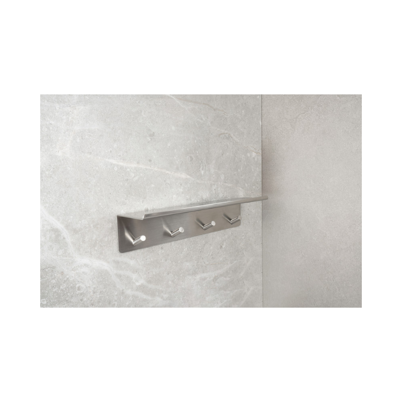 Base Hook Rail w/Shelf - Brushed Stainl.Steel (606066-41)