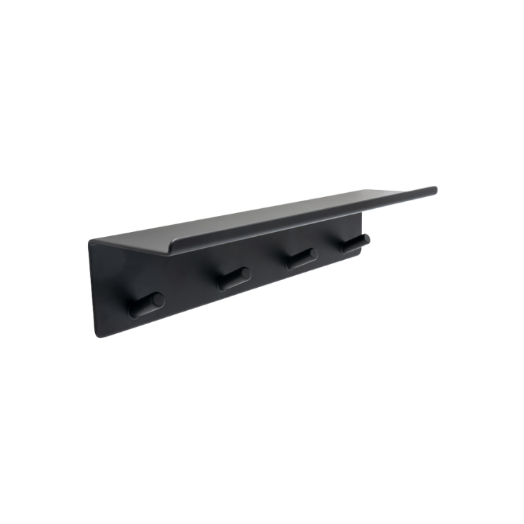 Base Hook Rail w/Shelf - Matt Black (606065-41)
