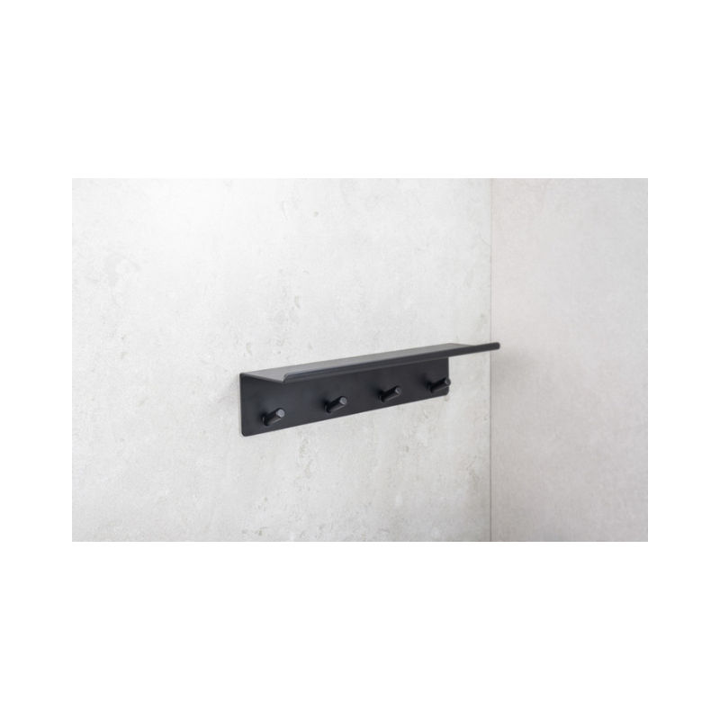 Base Hook Rail w/Shelf - Matt Black (606065-41)