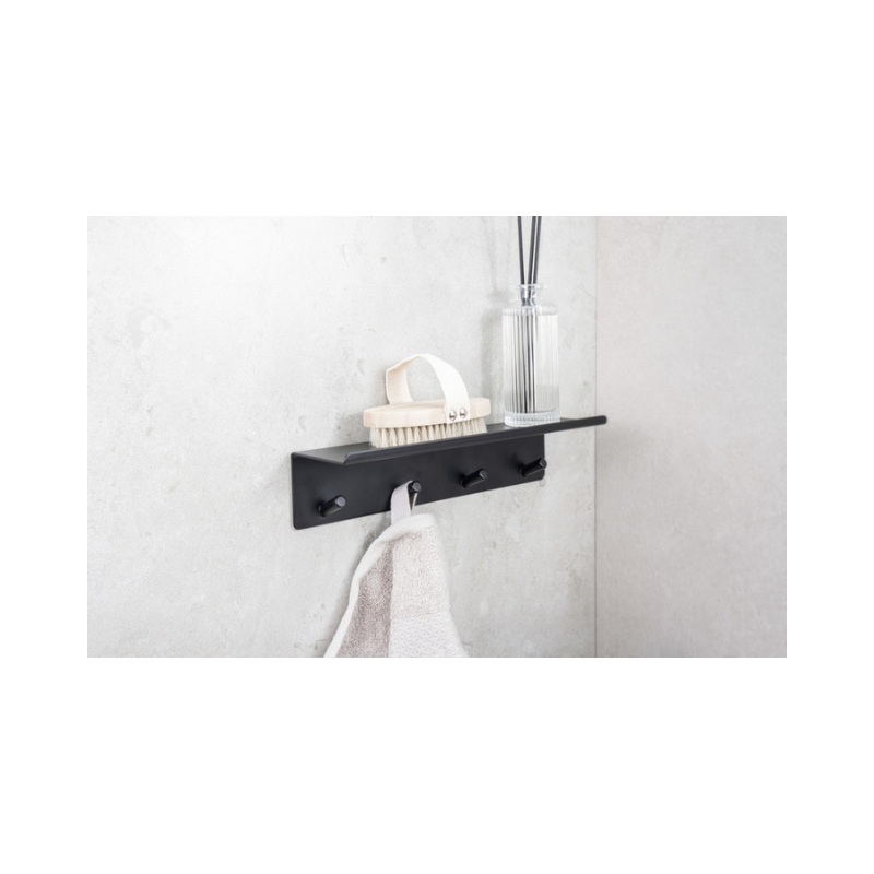 Base Hook Rail w/Shelf - Matt Black (606065-41)