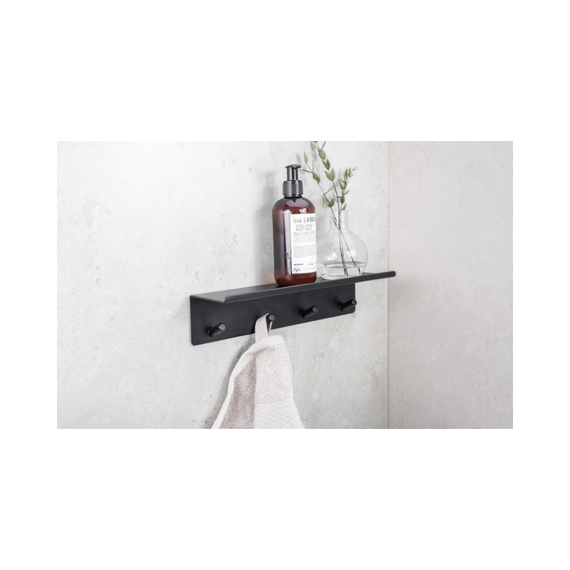 Base Hook Rail w/Shelf - Matt Black (606065-41)