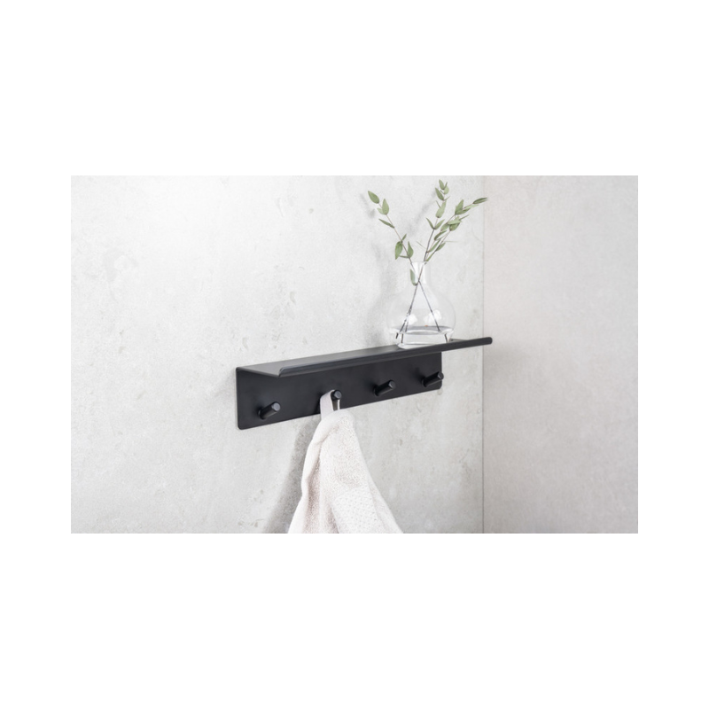 Base Hook Rail w/Shelf - Matt Black (606065-41)