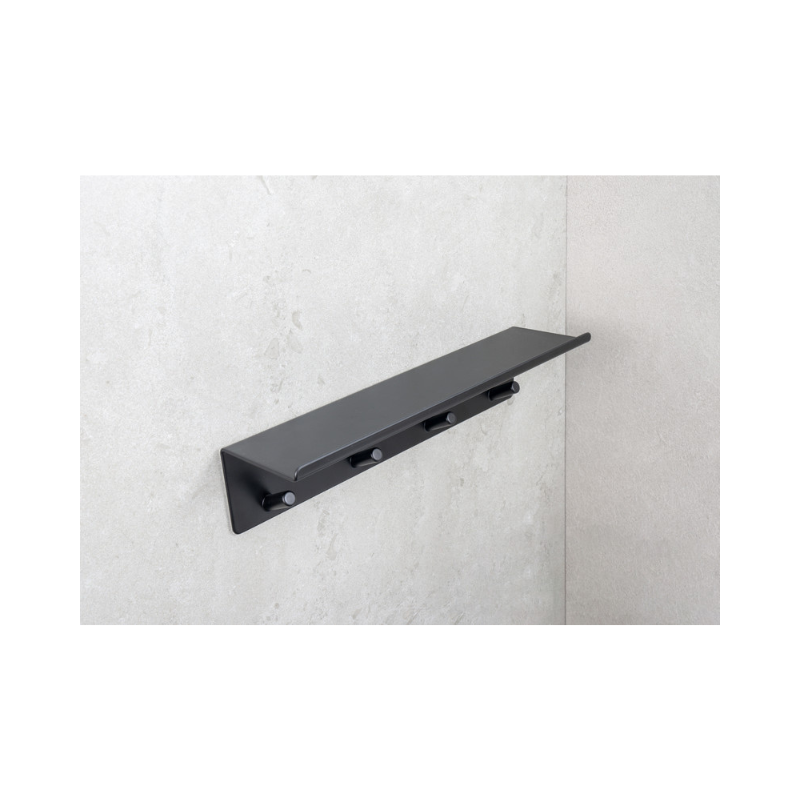 Base Hook Rail w/Shelf - Matt Black (606065-41)