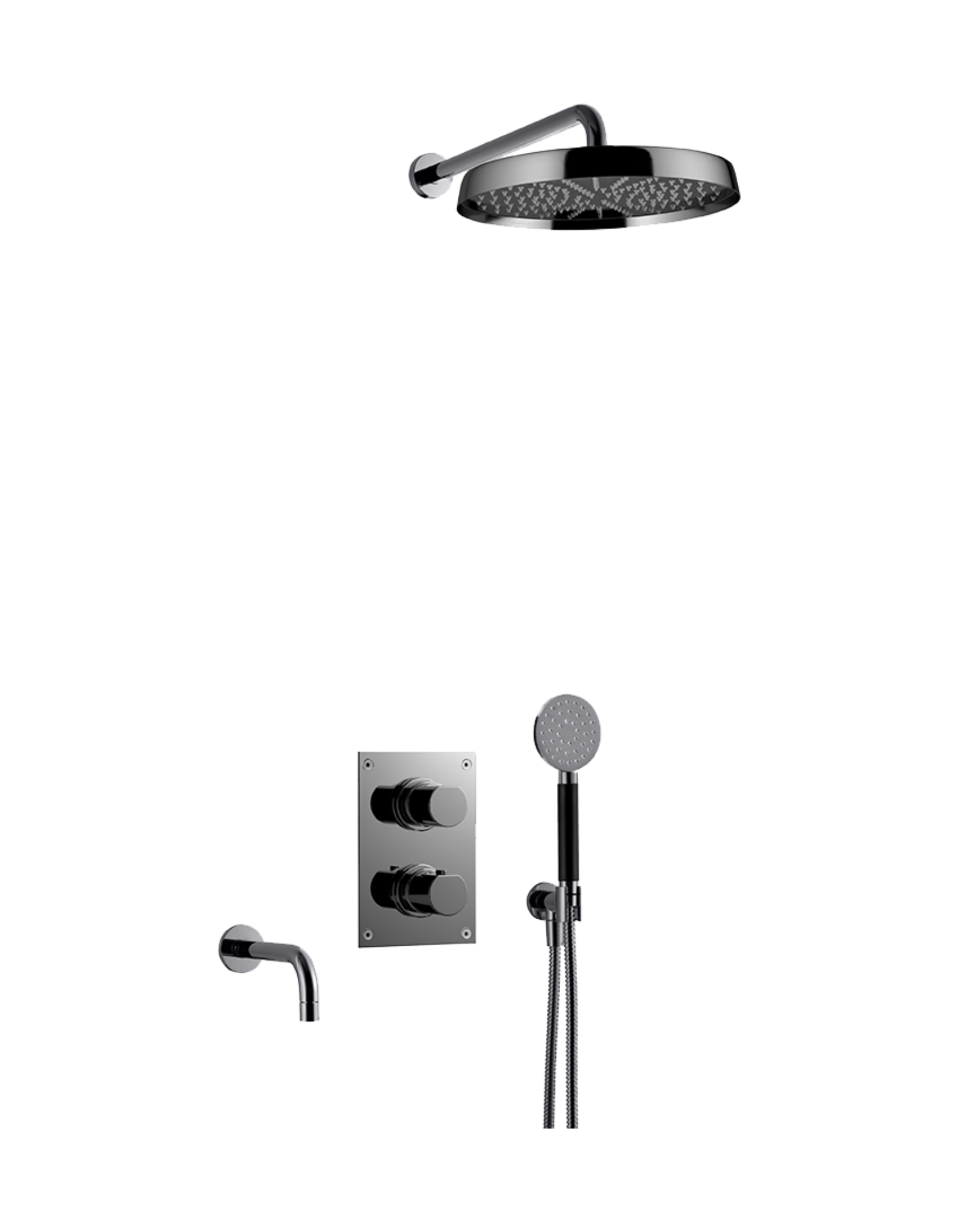 ARM7368 ED2 Sturtutæki f/baðkar - Black Chrome (9426742)