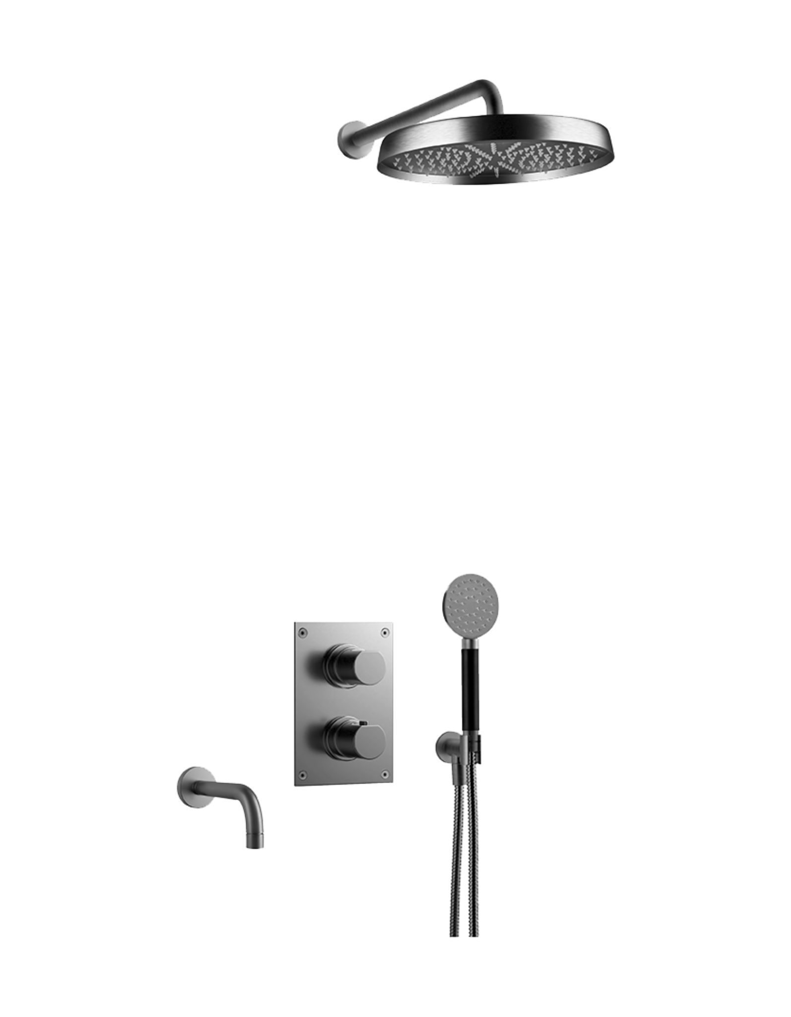 ARM7368 ED2 Sturtutæki f/baðkar - Brushed Black Chrome (9426744)