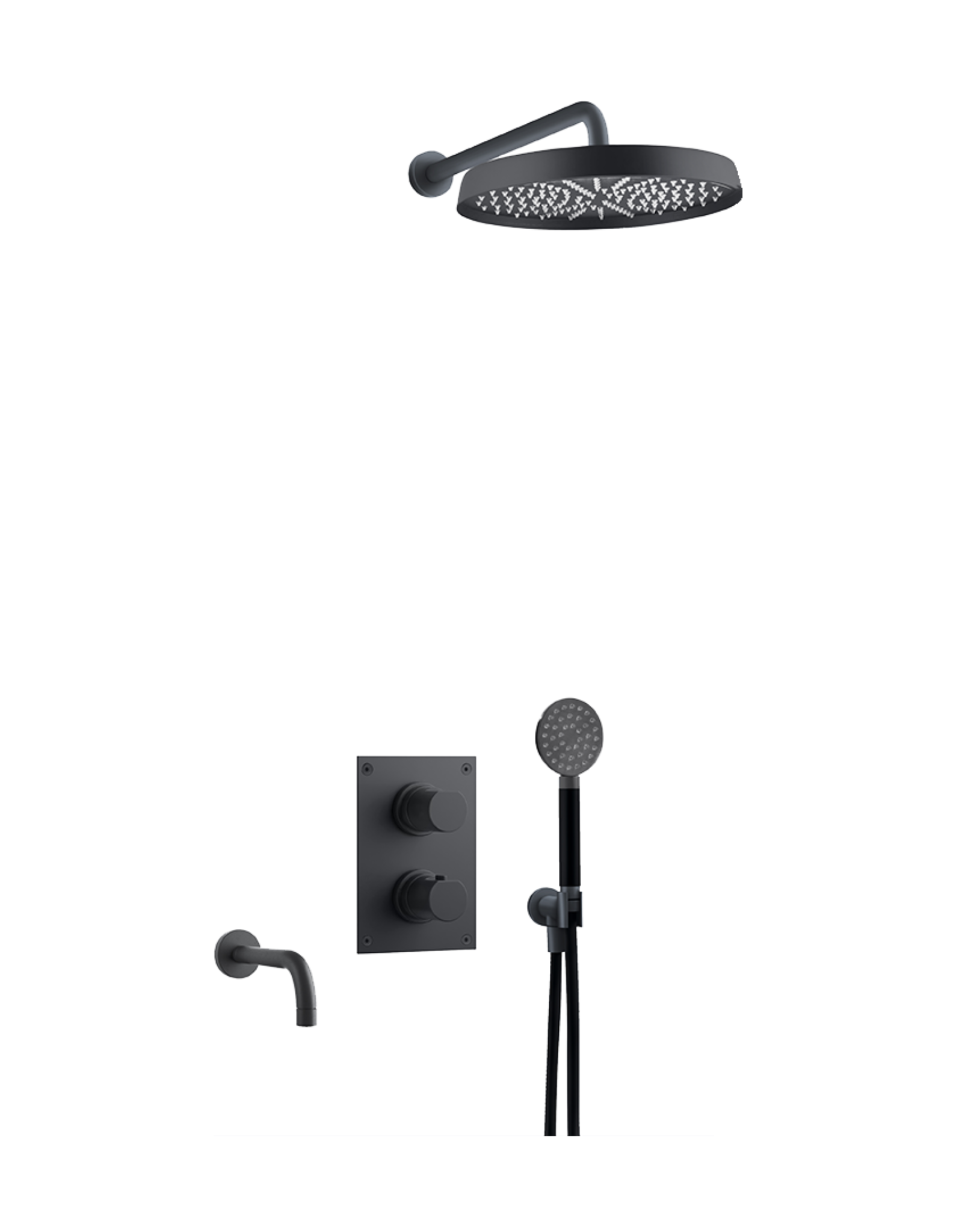 ARM7368 ED2 Sturtutæki f/baðkar - Matte Black (9426738)