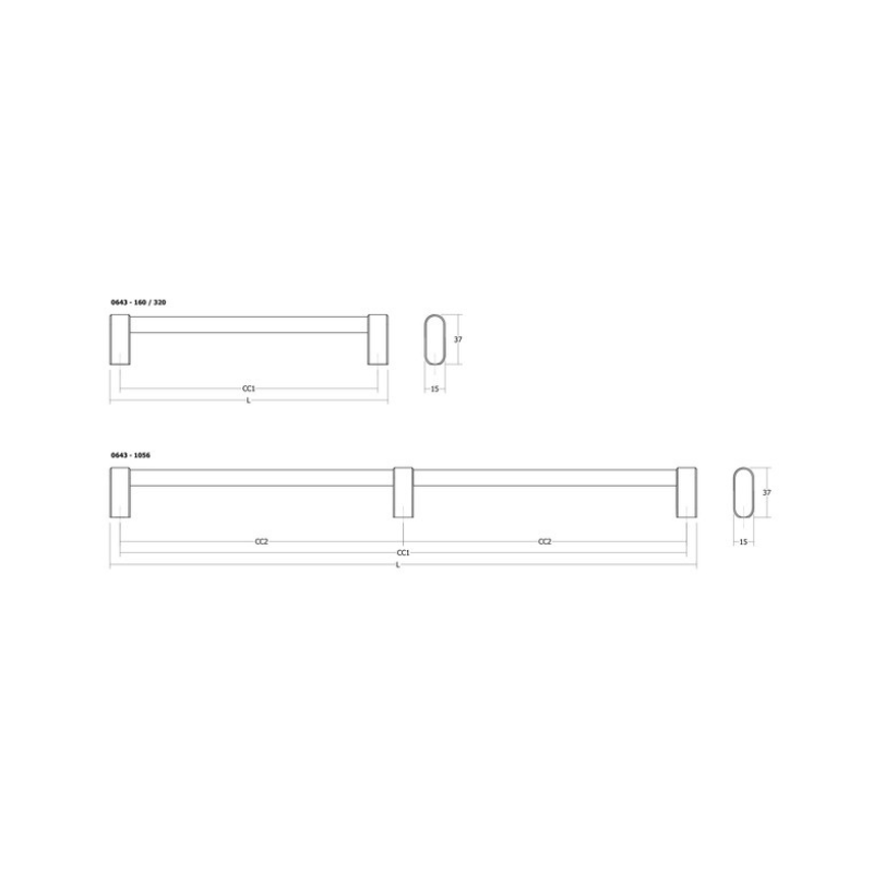 Handle Linkk 160c/c - Brushed Black (317455-11)
