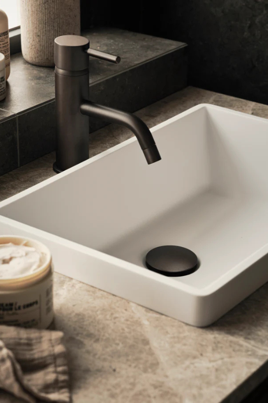 Haven - White Matte Solid Surface - Hvítur Baðvaskur