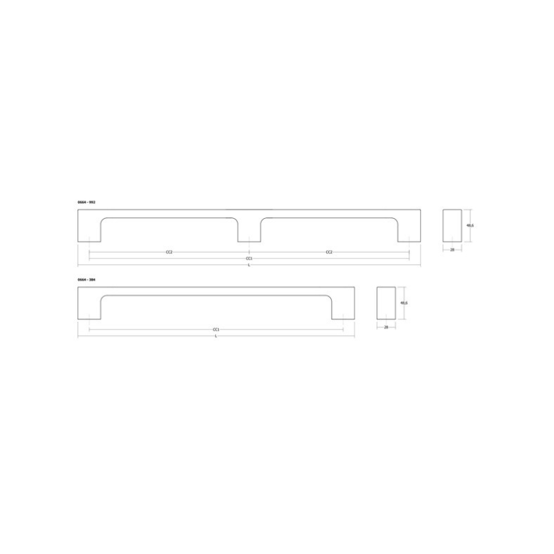 Handle Luv 384c/c - Oak