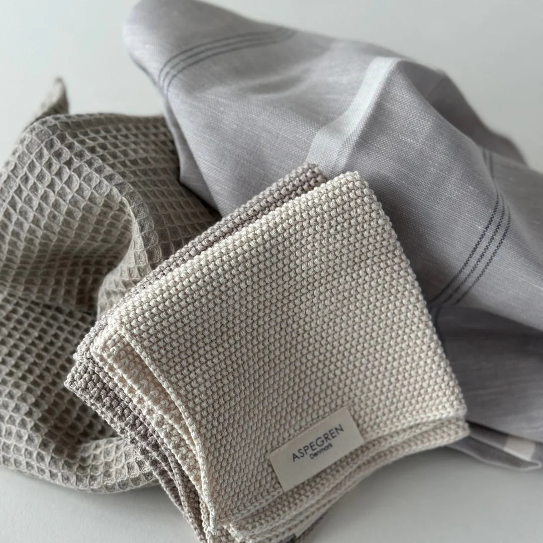 Borðtuskur - Knitted Solid - Sand 2 stk.