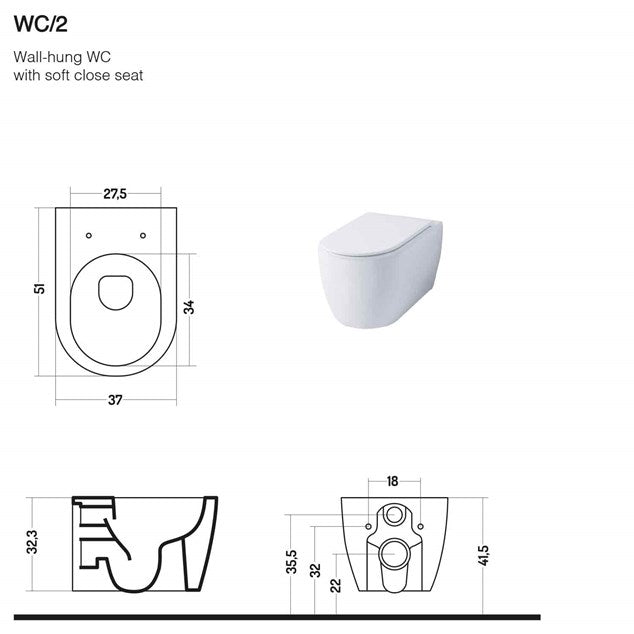 Haven Salerni Vegghengt - Matt Grey (100024)