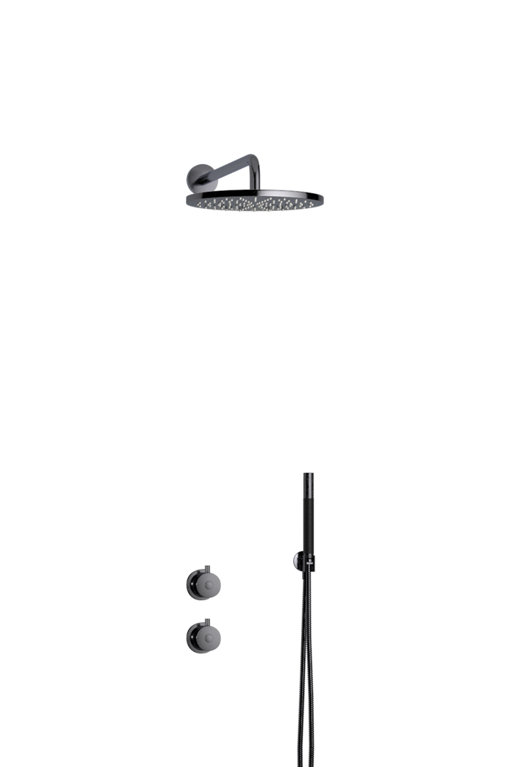 BOX7268 Round innbyggt sturtutæki - Black Chrome (9428855)