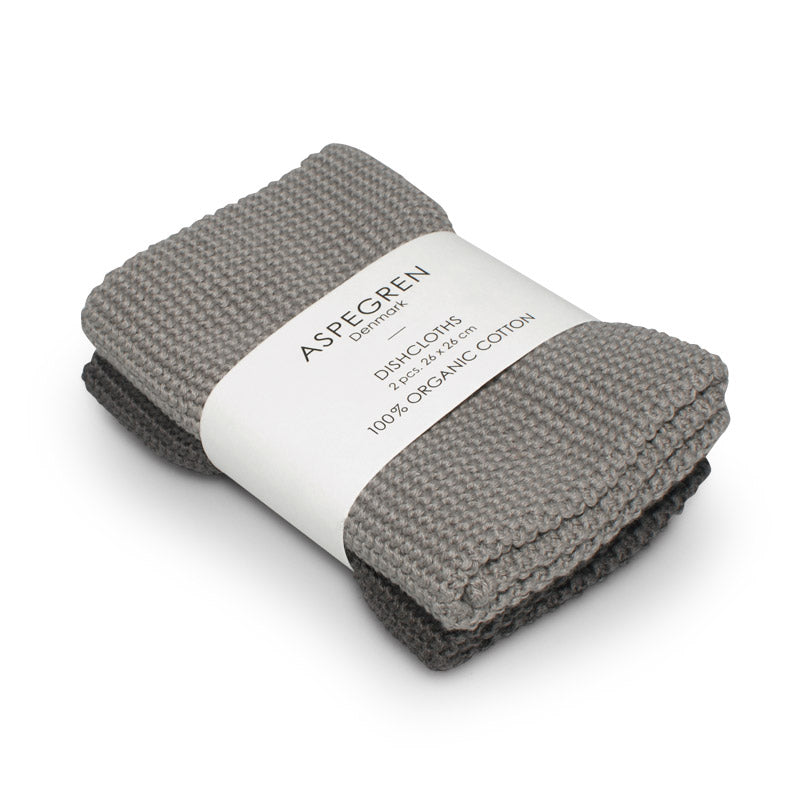 Borðtuskur - Knitted Solid - Gray 2 stk.