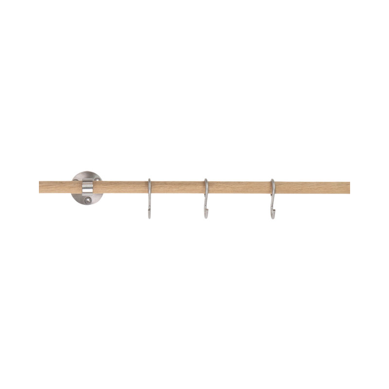 Hook Rail Aveny - Oak/Brushed Stainless Steel (947960-41)