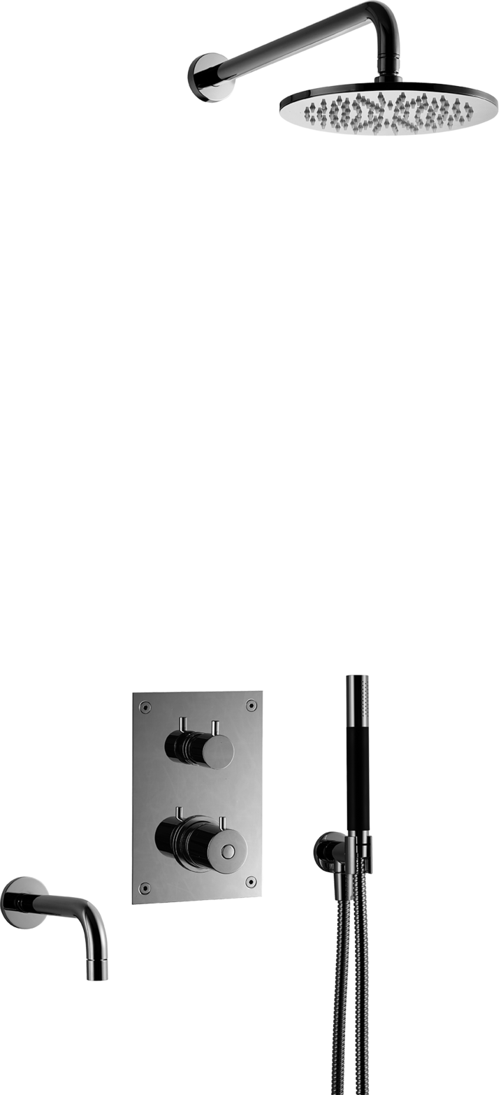 BOX7368 ED2 sturtutæki f/baðkar (innbyggt) - Black Chrome