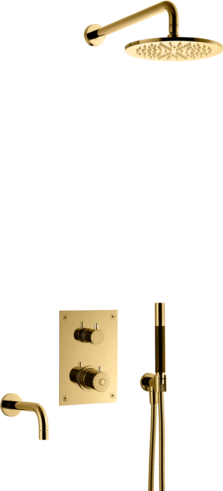 BOX7368 ED2 sturtutæki f/baðkar (innbyggt) - Polished brass