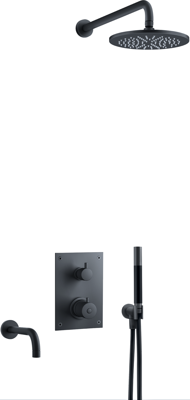 BOX7368 ED2 sturtutæki f/baðkar (innbyggt) - Matte Black