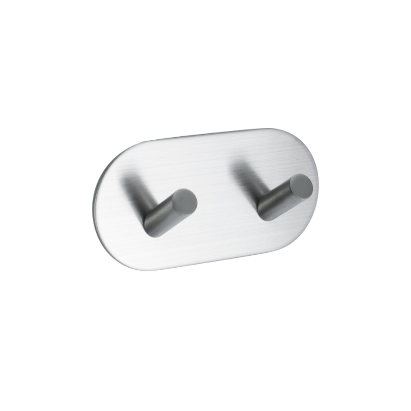 Base 100 2-Hook - Brushed Stainless Steel