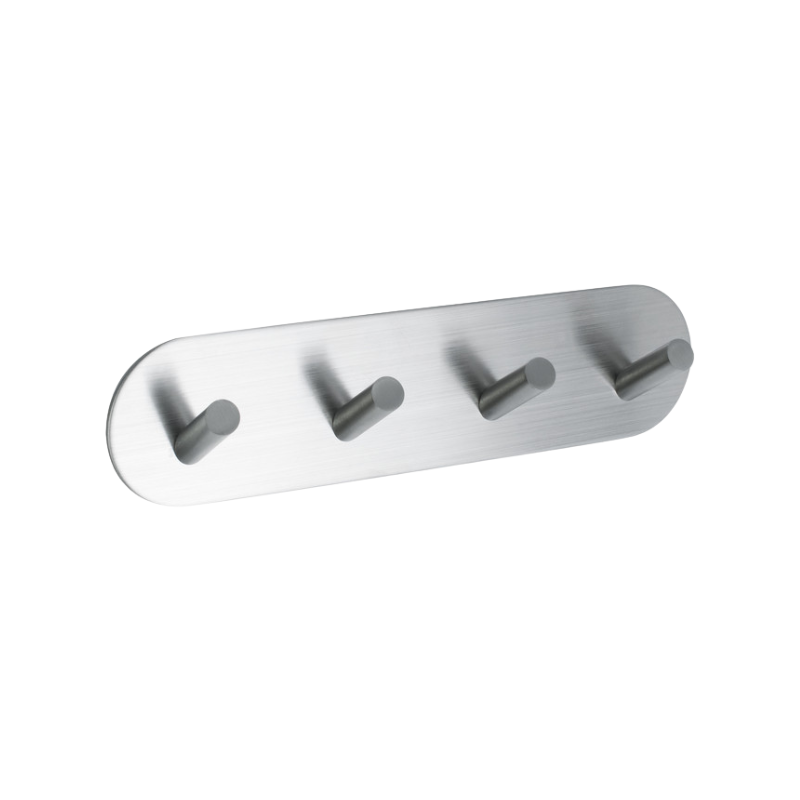 Base 100 4-Hook - Brushed Stainless Steel