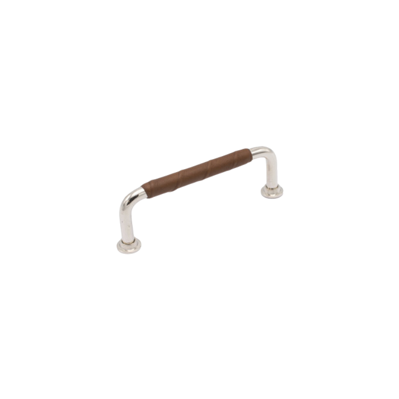 Handle 1353 leather 96c/c - Brown/Nickel Plated