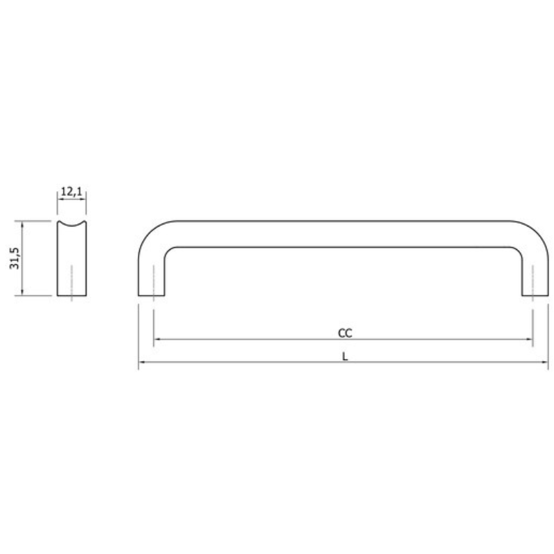 Handle Lizz 192c/c - Brushed Brass