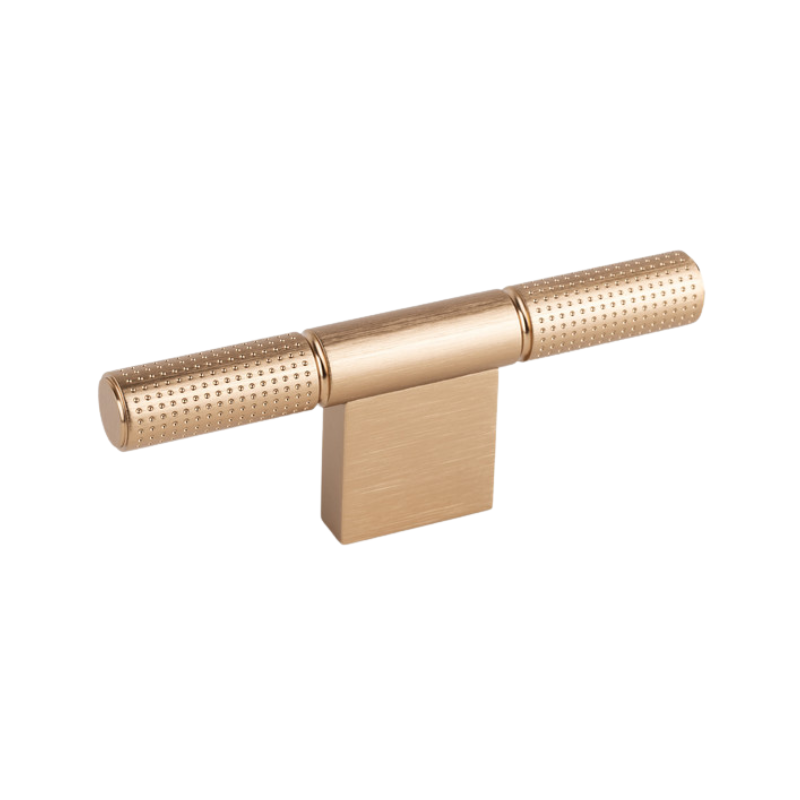 Knob T Point - Brushed Brass