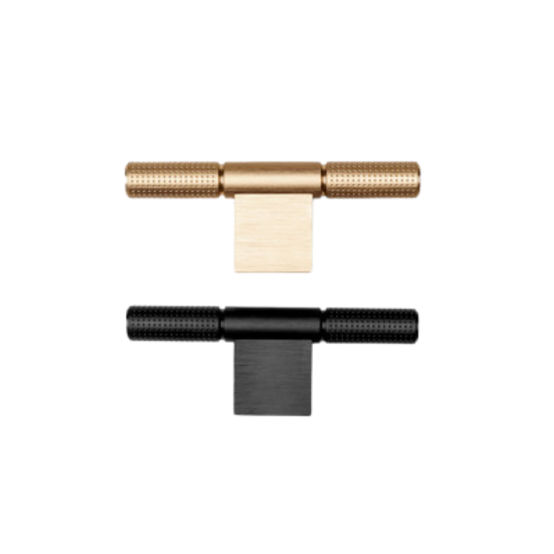 Knob T Point - Brushed Brass