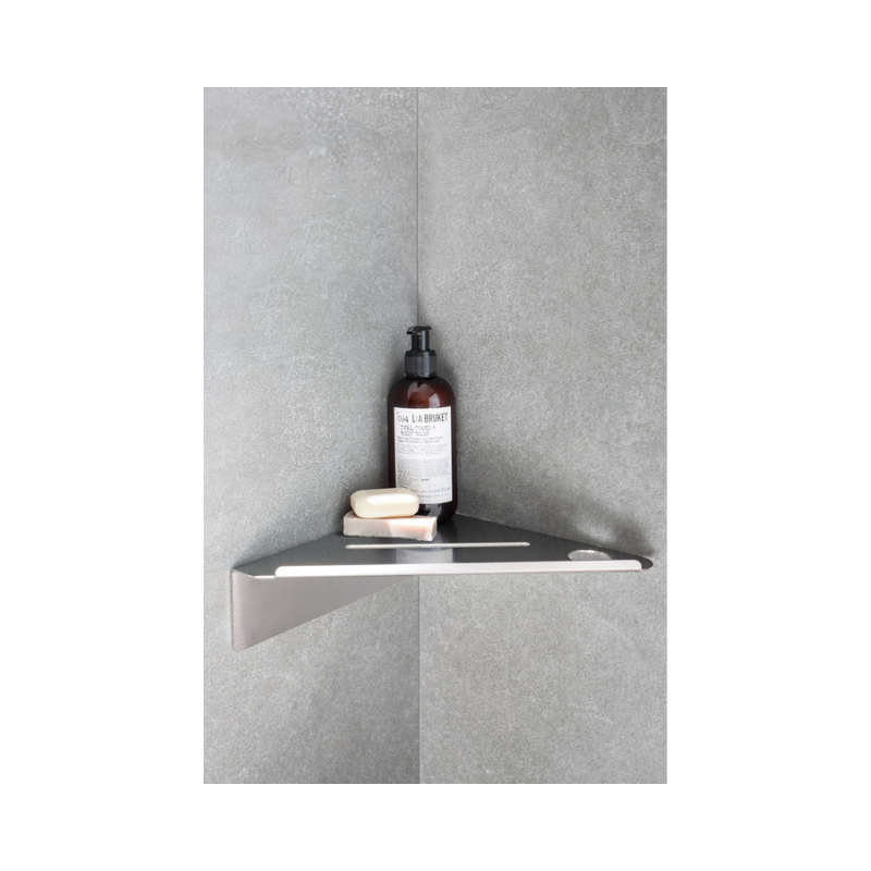 Base Corner Shelf - Brushed Stainless Steel (606072-41)