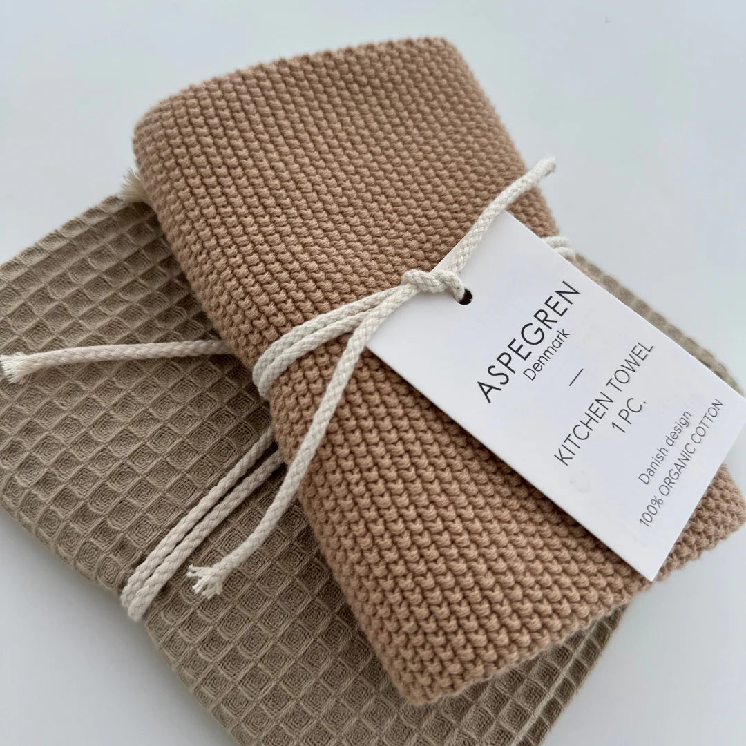 Eldhús handklæði - Solid - Toast
